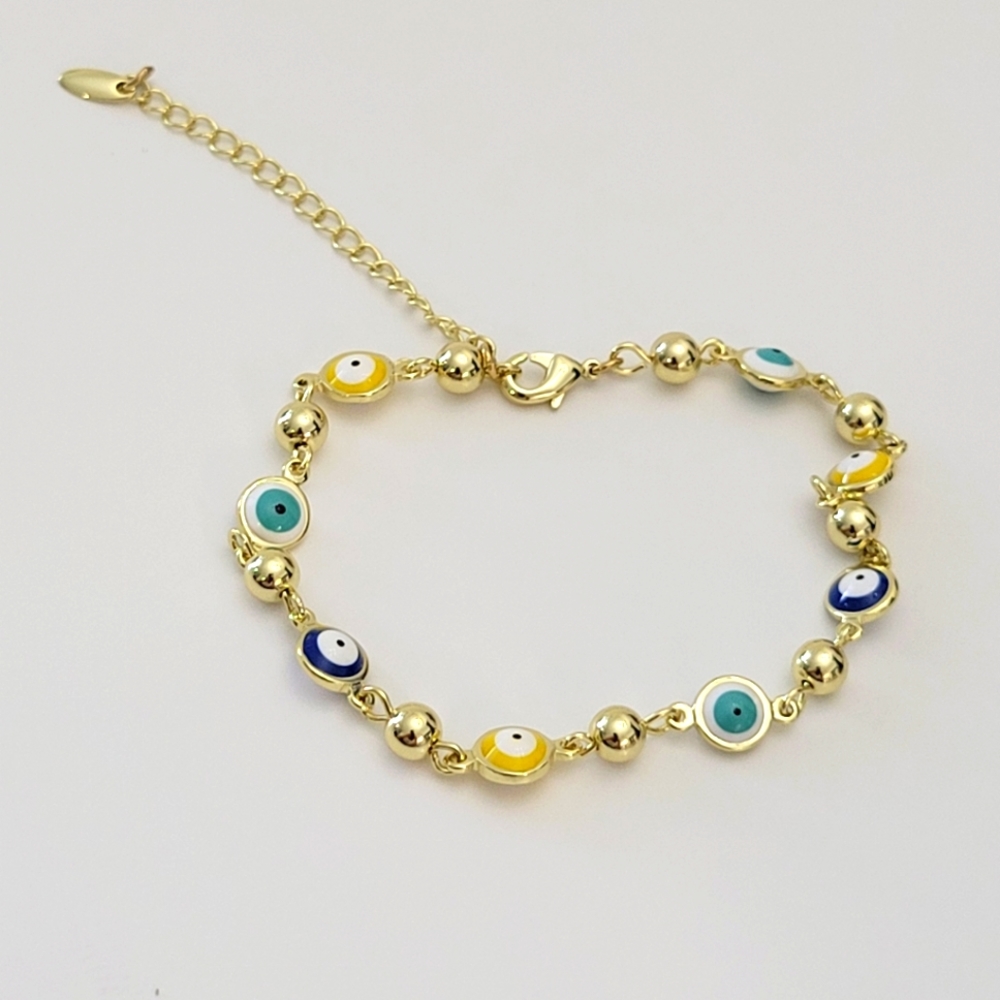 Gold Evil Eyes Bracelet